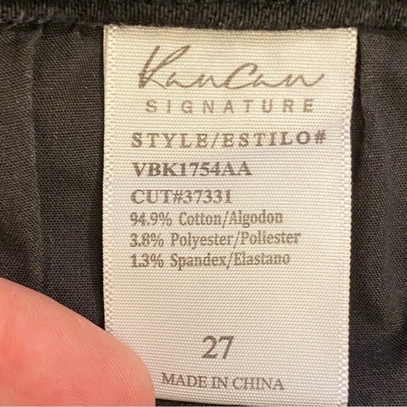 KanCan 27 (7) Ultra High Rise Baggy Fit Black Jeans Womens Stretch Acid Wash - Picture 10 of 15